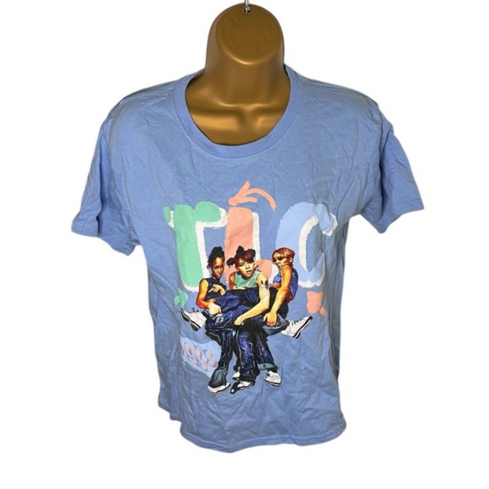 TLC Retro Graphic Band Tee Short Sleeve Baby Blue Small